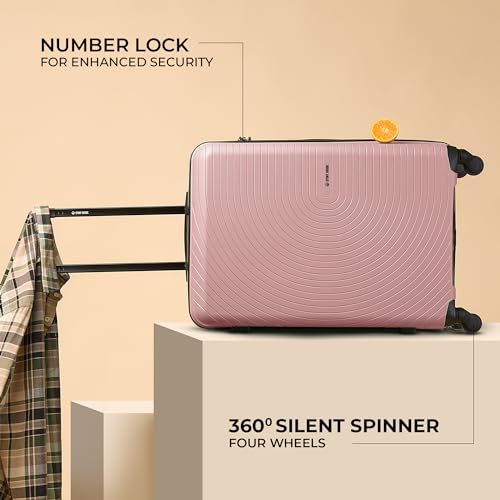Image of Stony Brook Nasher Miles Crescent 75 Cm 28 Inch Polypropylene Hard-Sided 4 Wheels Spinner Check-in Luggage Trolley Bag (Champagne)