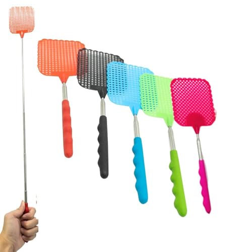 5 stycken utdragbara flugklappar, utdragbara teleskop flugklappor manuell Swat skadedjursbekämpning, myggskydd, flugskydd för myggor, flugor och insekter