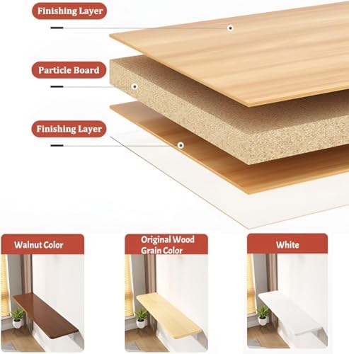 Wall Mounted Folding Table for JNHWll Spaces Space Saving Wall Desk for Laundry Room Home Office Garage Basement Kitchen Wood Wall Table (100 * 24cm)