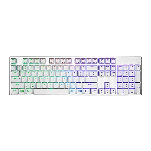 Image of Cooler Master SK653 Wireless Sliver White Mechanical Keyboard with Low Profile Red Switches, New and Improved Keycaps, and Brushed Aluminum Design