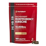 Montmorency Sauerkirsche 10.000mg (50:1) | 180 Vegane Tabletten - 6 Monate Vorrat | Kirsche Extrakt pro Portion | Tart Cherry | Horbaach