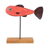 TOVINANNA Simuliertes Fischmodell aus Robustem Holz Buntes Kinderspielzeug und Dekoratives Fischornament für Schreibtisch und Kinderzimmer