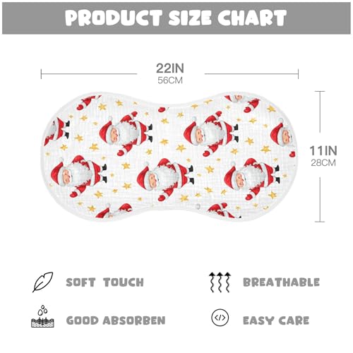 xigua Whimsical Santa Claus Muslin Baby Burp Cloths Set of 4, Super Soft & Absorbent Burping Rags, Cotton Burp Clothes Shower Gift for Newborn, Baby Girls and Boys4