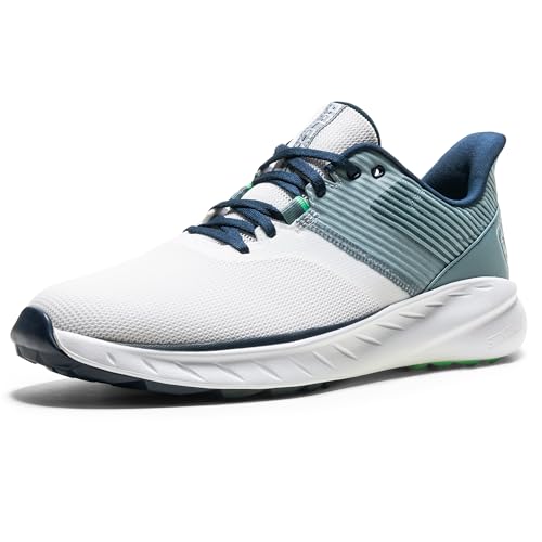 FootJoy Men's FJ Flex Golf Shoe, Marine/White/Peacoat,...