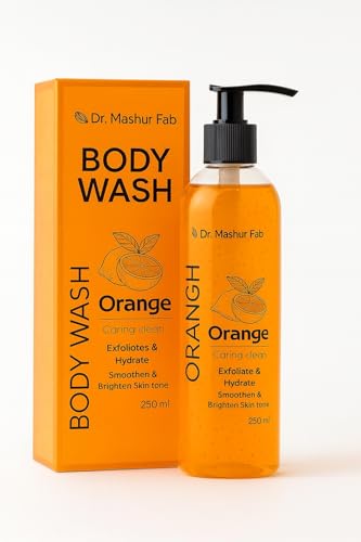 Image of MASHUR FAB Body Wash - Exfoliating & Hydrating Formula | Brightens Skin Tone | 250ml Multiple Fragrance (1, Oorange)