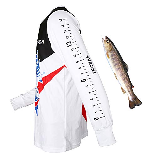 Andoer Camisa de pesca de manga comprida UPF 50+ Proteção solar Roupa de pesca de secagem rápida res