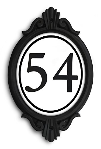 Super Cheap 🛒 Sight Lights Customized Engraved Address Signs, Black Frame, White Background - Black Numbers, Roman Frame Style, Numbers & Street Name