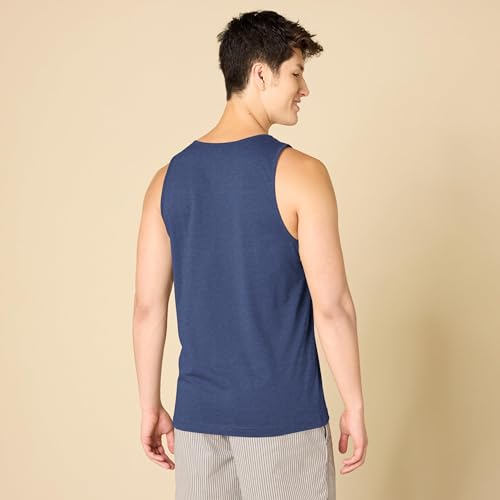 Image of Amazon Essentials Men's Regular-Fit Sleeveless Tank Tops, Blue Heather, X-Large (Pack of 2)