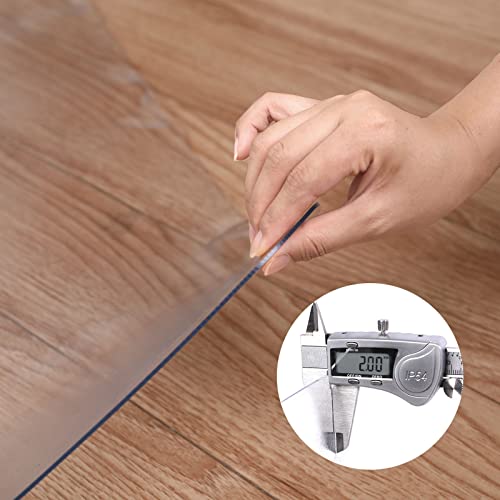 Office Desk Chair Pad For Hardwood Floors Transparent Office Chair Floor Protector Heavy Duty Desk Chair Mat For Hardwood Floor 2Mm Thick Floor Mat Pvc Desk Mat For Carpet Anti-Scratch ( Color : Clear #TOP2