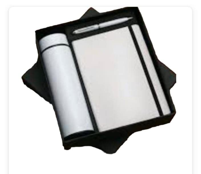 Image of 3 in 1 Gift Hamper for Men with Diary Planner, Pen and Temperature Water Bottle | Birthday Gift for Boyfriend /Husband /Wife /Girlfriend | Men Gift Ideas (White)