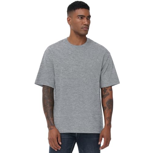 Image of KEEPSHOWING Mens Oversized T-Shirts, Cotton Loose Fit Crewneck Short Sleeve Casual Tees Workout Gym Basic Tops