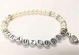  Namensarmband Namen Perlenarmband Trauzeugin Brautjungfer Geschenk fragen Hochzeit Brautschmuck Armband Ondego Gold Silber Rot Mintgrün Blau Rosa
