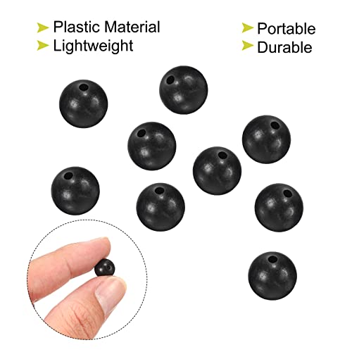 Patikil 10Mm Fishing Beads, 200 Pieces Plastic Fishing Bait Eggs Rig Bead Tackle Tool Round, Black #TOP3