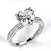 S925 Sterling Silver Wedding Rings Luxury AAA Heart Shaped Pink Diamond Ring CZ Diamond Eternity Wedding Engagement Rings Ladies Fashion Classic Jewelry Size 6-10 CZC710 (7, white gold)