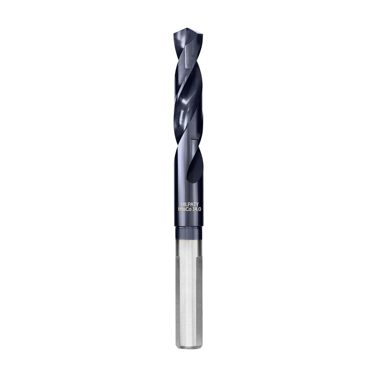 HILPATY Cobalt Drill Bit 14mm, M35 HSS AlTiN Coating Reduced Shank Drill Bit for Metal, Stainless Steel, Aluminium, Alloy, Wood, Plastic, Non-Ferrous Etc.