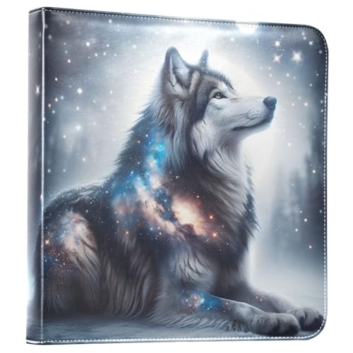 JIPONI Dog Stars Large Photo Album, DIY Leather Cover Scrapbook Albums for 4x6 5x7 6x8 Pictures, Self Adhesive Memory Book for Wedding, Baby, Family