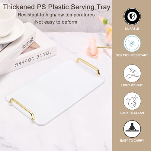 Plateau de service plastique rectangulaire léger pour transporter café et thé