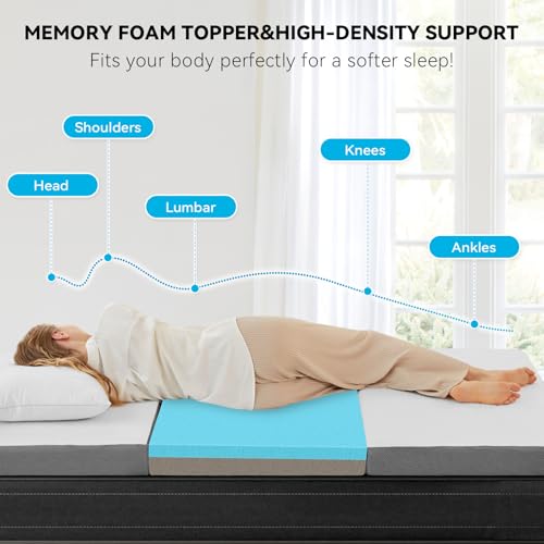 Colchón plegable doble de espuma con memoria adaptativa y funda premium lavable 5