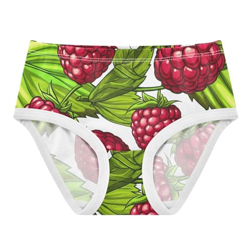 Raspberries Green Leaves Floral Panties Little Girl Toddler Girls Underwear Cotton Aesthetic Kids Briefs Undies 2t