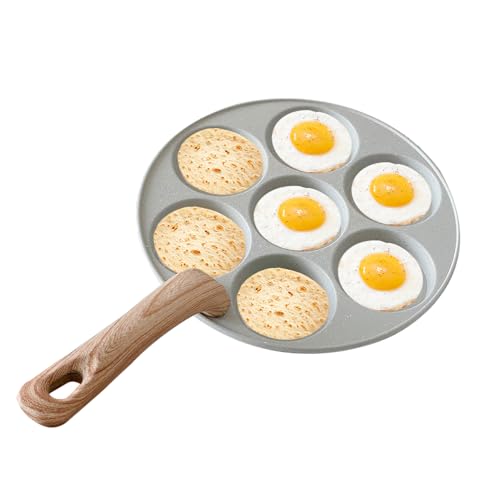 Egg Cooking Pan, Aluminum Nonstick Maker, Pancake Frying Skillet, Multi Section Eggs Cooker Pans for Quick Breakfast Meals, Home, Kitchen, Cafe, Restaurant, Hotel, 26.1/25.7/6.4 Inches