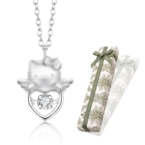 PYEUIFT Süße Katze Halskette für Mädchen, Schutzengel Kette,...