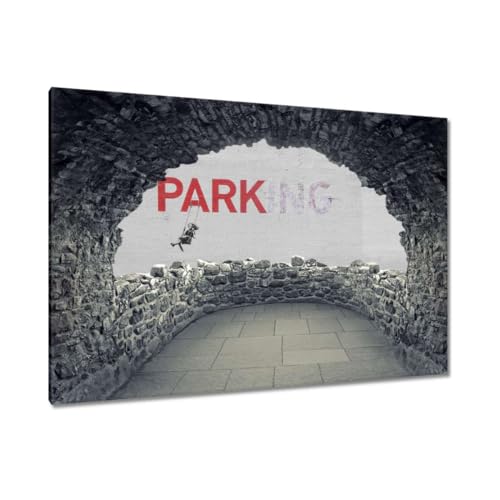 Banksy Parking toile imprimée 120x80cm pour habiller un grand mur blanc
