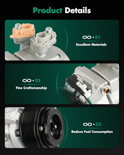 Image of SCITOO AC Compressor for Ford for F-250 Super Duty 6.7L 2017-2019 | Fast Cooling, Ultra Low Noise (≤72 dB)Air Conditioner Compressor with Clutch, Easy Installation, HC3H19D629AB HC3H19D629AC