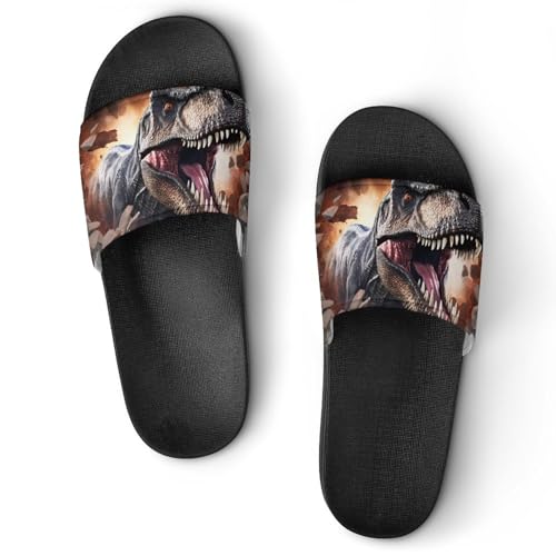 Dinosaur House Sandals Non-Slip Bathroom Slippers Beach Summer Shoes for Men Women