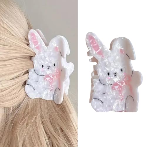 Easter Bunny Hair Claw Clip for Women Girls, Cute Acrylic Rabbit Banana Barrettes Spring Hair Decor Accessories, Perfect for Easter Holiday Celebrations