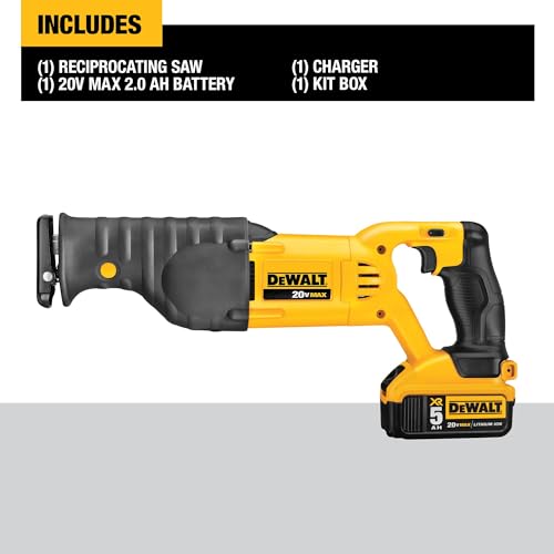 DEWALT 20V MAX* Cordless Reciprocating Saw, Battery and Charger Included (DCS380P1)