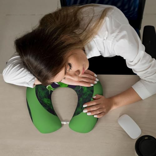 Almohada de Viaje con Diseño Verde y Espuma Viscoelástica miniatura 7