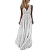 Produktbild Fenverk Frauen Einstellbare TräGer Spitze Weiß V-Ausschnitt äRmellos Lange Maxi Kleid Kleider Damen Sommerkleider Cardigan Beach Badeanzug Strandkleid(A Gelb,S)
