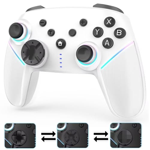 🎮【Connessione Bluetooth e Funzione di Risveglio per Switch】Il Controller Switch offre raggio controllo wireless di 33 piedi che consente ai giocatori di stare in piedi, sdraiarsi o sedersi per giocare in base alla situazione. Dotato della funzione di risveglio rapido, è possibile risvegliare facilmente la console Switch premendo una volta il pulsante home, e il controller Switch si riconnetterà automaticamente.