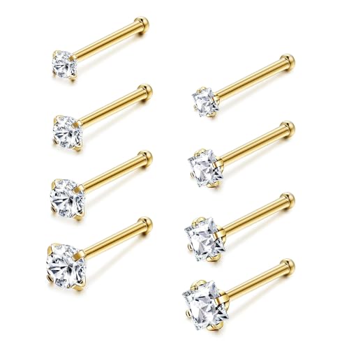 Image of Jstyle 22G Stainless Steel Nose Rings Studs Piercing Body Jewelry 1.5mm 2mm 2.5mm 3mm