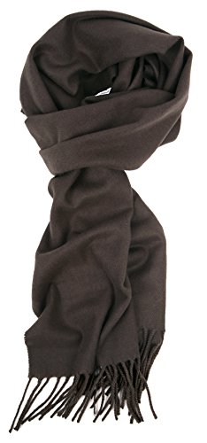 Love Lakeside-Men's Cashmere Feel Winter Solid Color Scarf Dark Grey