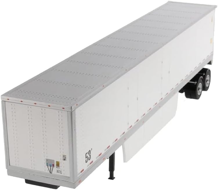 53' Dry Cargo Van Trailer White Transport Series 1/50 Diecast Model by Diecast Masters 91021