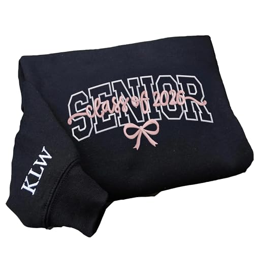 Personalized Senior Class 2026 Embroidered Sweatshirt, Custom Graduation Hoodie, Name Embroidery, Unisex School Shirt for Her or Him, Gift for Students, Senior Night, Birthday or Graduation Gift