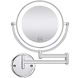 ☀【HD Doppelseitiger Spiegel 5x Vergrößerung & Blendfreier Licht】FeelGlad Schminkspiegel beträgt 18cm Durchmesser und eine hohe Auflösung im Vergleich mit andere Spiegel auf dem Market. Durch der 1X und 5X fache Vergrößerung der Schminkspiegel werden mehr spezifischen Details Ihrer Haut deutlich sichtbar, geeignet für Make-up, Rasur, Kontaktlinsen,Haarentfernung und andere Aktivitäten, besonders für ältere Menschen