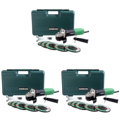 Image of Metabo HPT 4-1 /2-Inch Angle Grinder, Includes 5 Grinding Wheels & Hard Case, 6.2-Amp Motor, Compact & Lightweight, G12SR4 (Pack of 3)