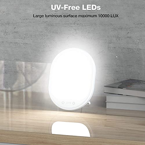 Erligpowht Light Therapy Lamp, Uv-Free 10000 Lux Therapy Light, Touch Control With 3 Adjustable Brightness Levels And 4 Timer Function,Large Light Surface & Rotatable Stand For Home/Office #TOP6