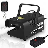 Fog Machine, 500W Mini Smoke Machine, 2500CFM Fog with Wired Receiver and Wireless Remote Controls, Perfect for Outdoor, Parties, Stage Effect, Indoor, Disco, Halloween, Disinfection or Weddings