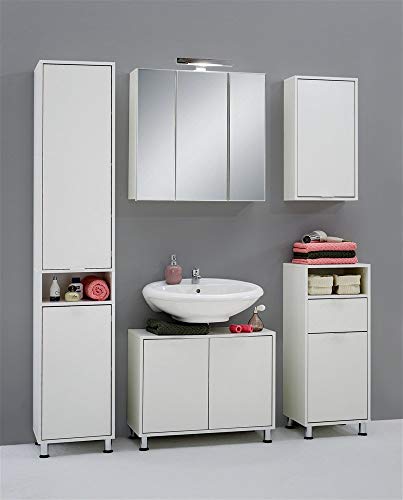 FMD Bathroom wall cabinet Zamora 5, w/h/d 37.0 x 68.0 x 17.0 cm, white, Wood FMD Bathroom wall cabinet Zamora 5, w/h/d 37.0 x 68.0 x 17.0 cm, white, Wood