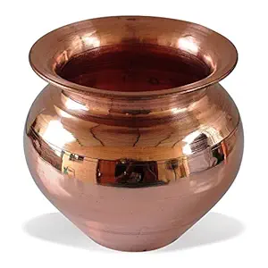 Copper Ka Lota for Drinking Water | Brass Lota for Diwali, Pooja, Festival, Karva Chauth Home Decoration (Medium)