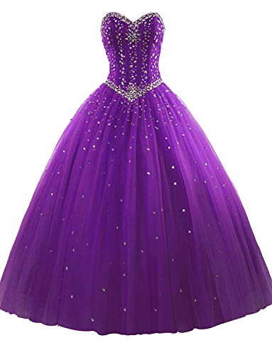 Wanshaqin 2019 - Vestido de quinceañera para mujer, sin tirantes, con cuentas, vestido de novia