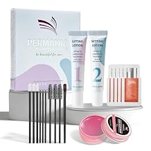 PERMANIA Brow Lamination Kit, Tube Design Instant Perm for Fuller & Thicker Eyebrows Salon Result lasts 4 weeks with Peach Glue Balm