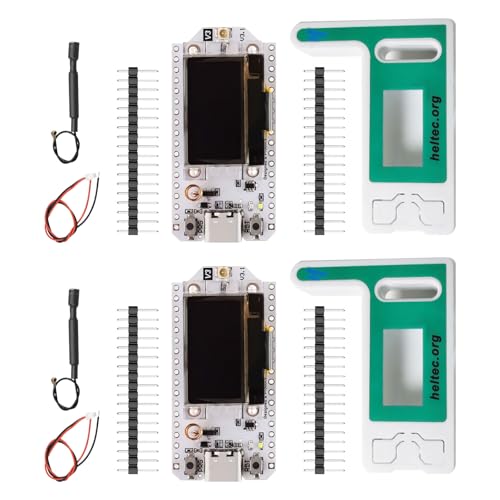 LoRa V3 para ESP-32 Placa de desenvolvimento, LoRa para ESP-32 Meshtastic WiFi módulo BLE com ecrã OLED e antena LoRa Case Ensosure Cover, USB C Dual-Core IOT módulo 240 MHz 915 MHz para Arduino (2