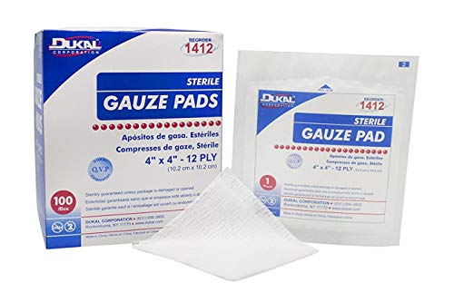 Dukal-1412 Gauze Pad, 12-Ply, Sterile, 4