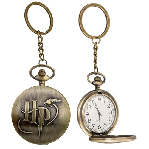 Image of Vintage Quartz Pocket Keychain for Men & Women - Classic Retro Antique Style Anime Marvel Super Hero Timepiece, Decorative Accessory for Bags and Backpacks.