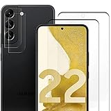 [2+2 Stück] HD Klar Schutzfolien Kompatibel mit Galaxy S22 und Kamera Panzerglas, 3D vollständige Abdeckung, [Schutz vor Kratzer][Blasenfreie] Displayschutz für Samsung Galaxy S22