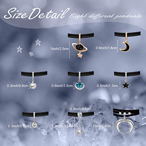 Hicarer 8 Pieces Black Faux Leather Choker Necklace For Women 15 Inch Adjustable Choker Necklaces For Women Leather Classic Gothic Chokers Women Girls Accessories #TOP1